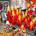 Christmas decorations stall